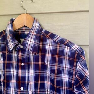 WRANGLER Pearl button down shirt 90s plaid vintage western wear sz M cotton EUC
